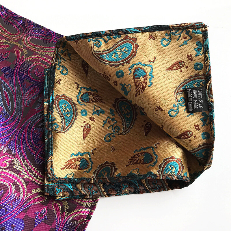Atacado & varejo masculino 100% lenço de seda luxo geométrico floral bolso quadrado masculino peito toalha festa de casamento hankies