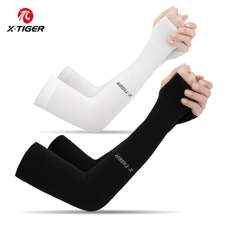 X-TIGER Cycling Arm Sleeves Ice Fabric  Anti-UV Sunscreen Running Cycling Sleeve Outdoor Sport Cycling Arm Warmers Men Women