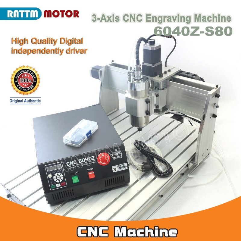 3 Axis Mach3 6040 S-80 DIY CNC milling Router Engraving machine set parallel port 220V & 1.5KW Water Cooling Spindle