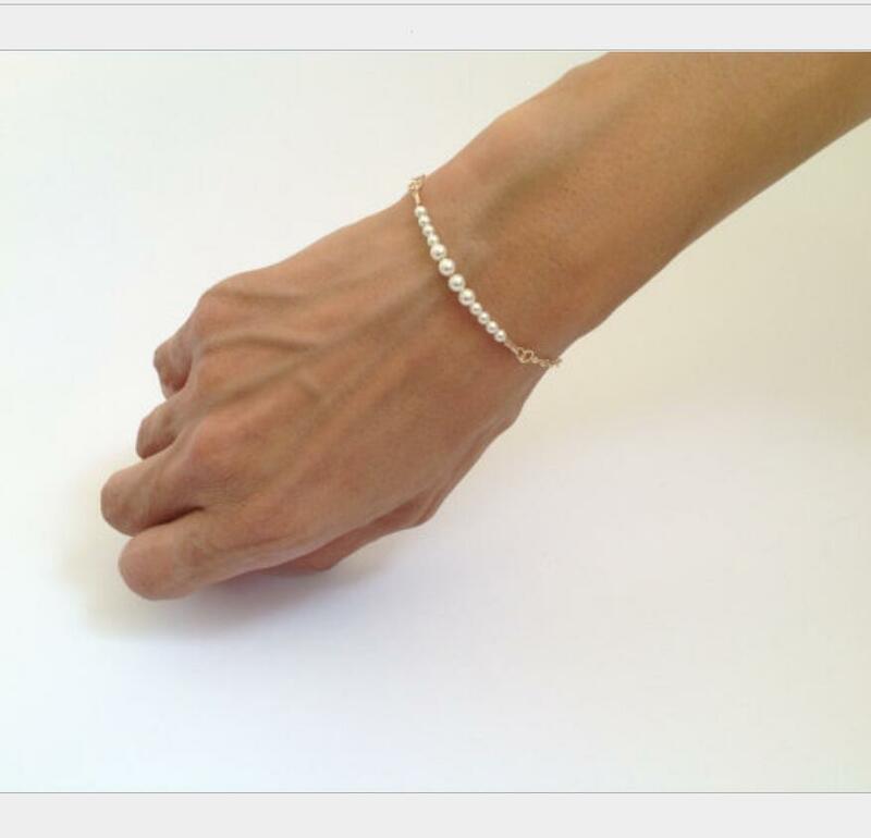 Neue einfache Streetwear elegante Perlen Armbänder silberfarbene Perlenkette für Damen Goth Kette auf der Hand Charm Schmuck s2186