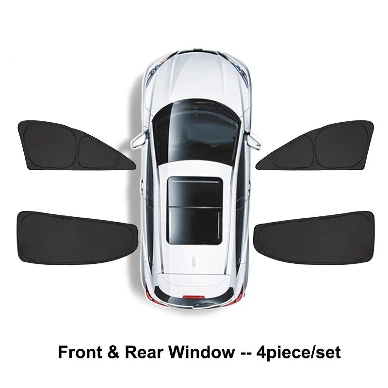 Car Side Window Sun Shade para Tesla, Custom-Fit Privacy Sunshade, Skylight Blind Shading, pára-brisa dianteiro e traseiro, Model 3, Y, S, X, 2023