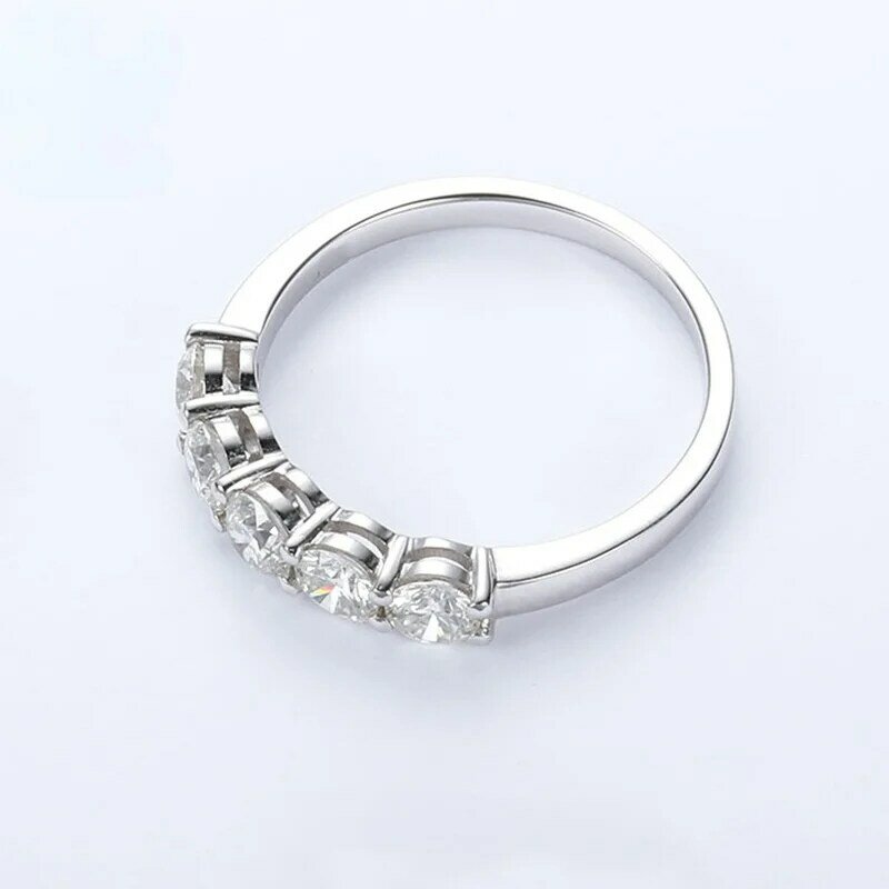 Klasyczny okrągły Cut 0.3CT cyrkonią pierścionki dla kobiet oblubienica obrączka 18K białe złote pierścienie biżuteria rocznicowa prezenty