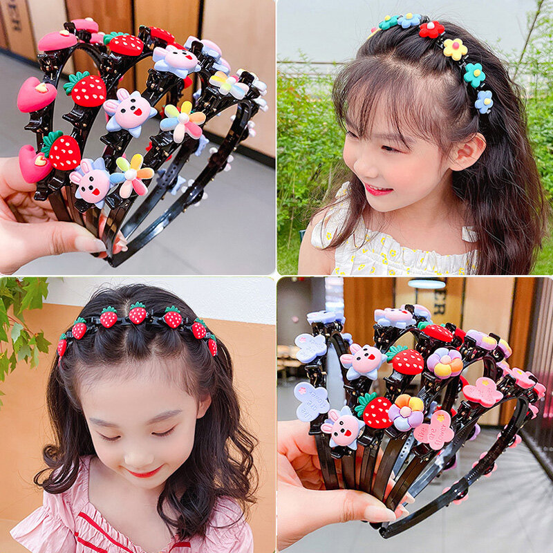 Bonito flor faixa de cabelo para meninas criança grampo de cabelo artesanal morango hairbands presentes de aniversário headwear acessórios para o cabelo