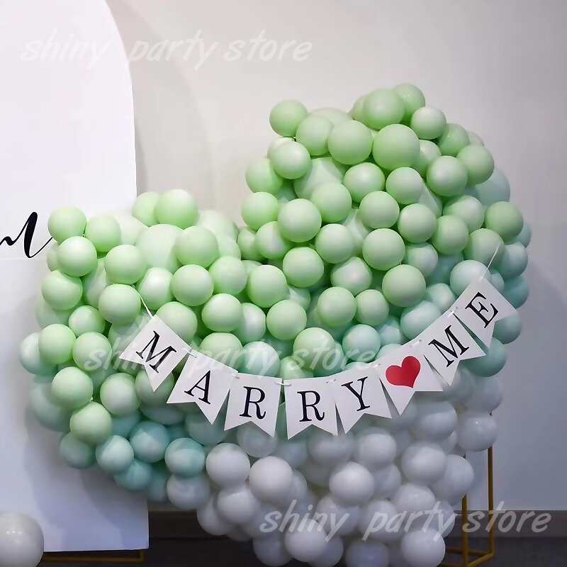 Party ozdobny balon zielony biały matowy Macarone lateksowe balony Baby Shower urodziny rocznica ślubu pokoju dekory