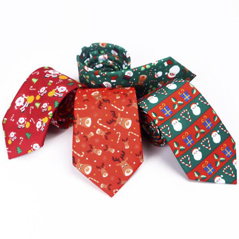 GUSLESON – cravate Jacquard en soie pour homme, couleur noël, 8cm, qualité, cadeau de mariage