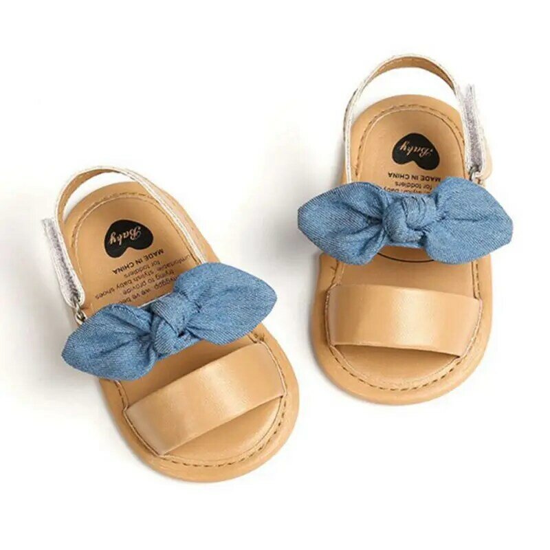 0-18M moda noworodków dziewczynek sandały księżniczka buty niemowlę Bowknot maluch letnie klapki PU antypoślizgowe buty