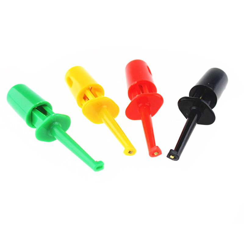 10Pcs Round Colored Single Test Hook Clip Test Probe For Electronic Testing IC Grabber Large Round Crocodile Clip Hook Test Clip