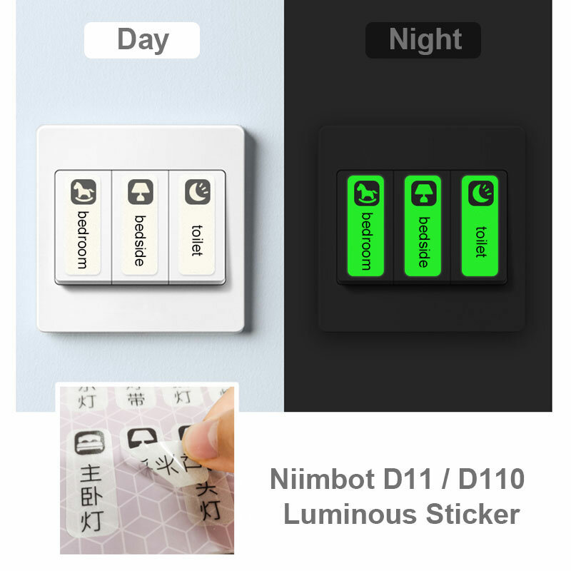 Niimbot-D11 라벨 용지 야광 라벨 스티커 13*35mm, Niimbot D110 D11 라벨링 기계, 자체 접착 용지 인쇄 테이프