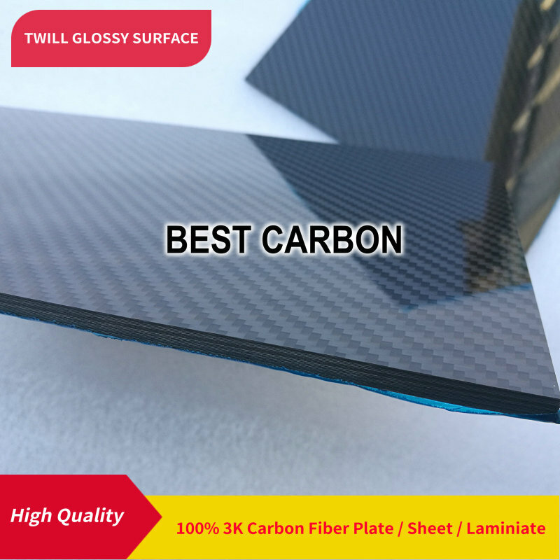 Placa rígida de fibra de carbono, Sarja superfície brilhante, CFK placa, placa rígida, folha, laminado, 400mm x 500mm, 3K, 100%, frete grátis