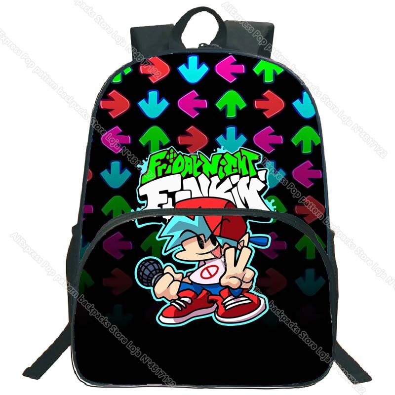 Friday Night Funkin Backpack for Kids Students Cartoon Anime School Bags Boys Girls Teens Travel Bagpacks Unisex Zipper Knapsack