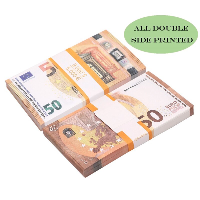 Wholesale Euros Paper  Money Gold Banknotes Prop Money Paper 10/20/50 Euro Bills Prices Bank Note Gifts