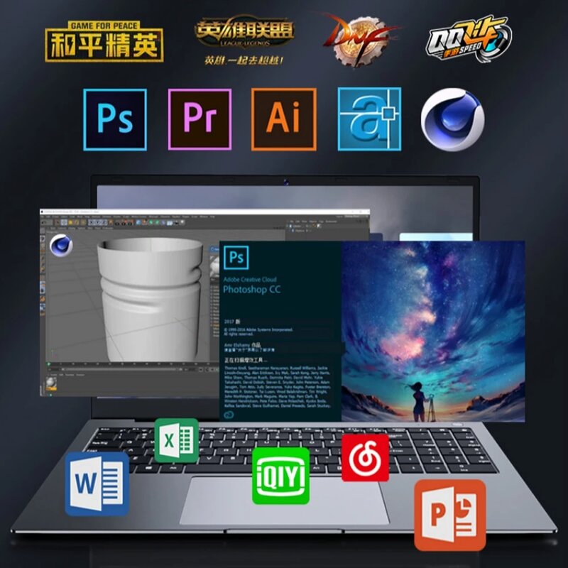 Laptop da gioco Topton da 15.6 pollici Intel Core i9 10880H i7 1165G7 NVIDIA MX450 Notebook Ultrabook per impronte digitali Windows 11 10 WiFi BT