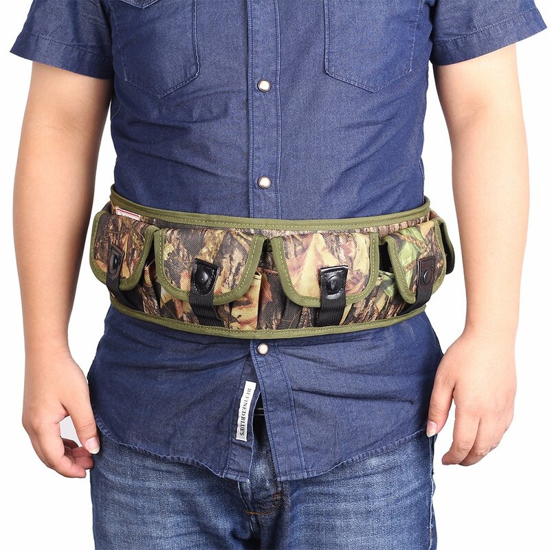 Tactical Cartucho Belt com Zipper Pocket, Bolsa de munição, Bullet Shell Holder, Shotgun Waist Belt, 12 Bitola Bandolier