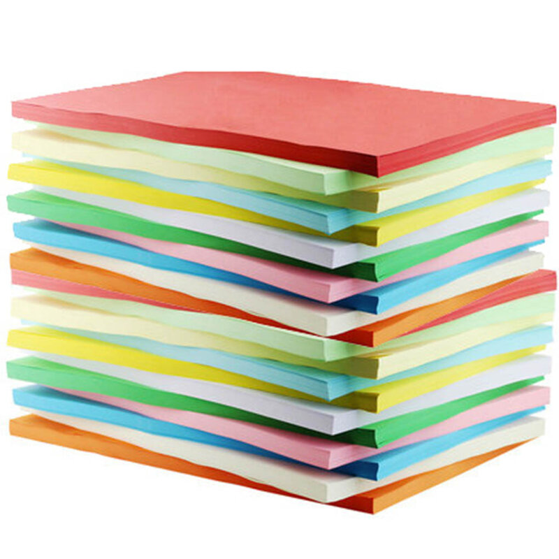 100Pcs Colored A4 Copy Paper Crafting Decoration Paper 10 Different Colors for DIY Art Craft