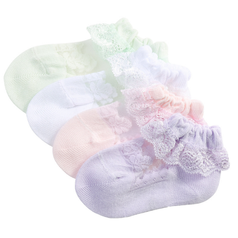 Новые детские кружевные носки летние тонкие носки принцессы для маленьких девочек