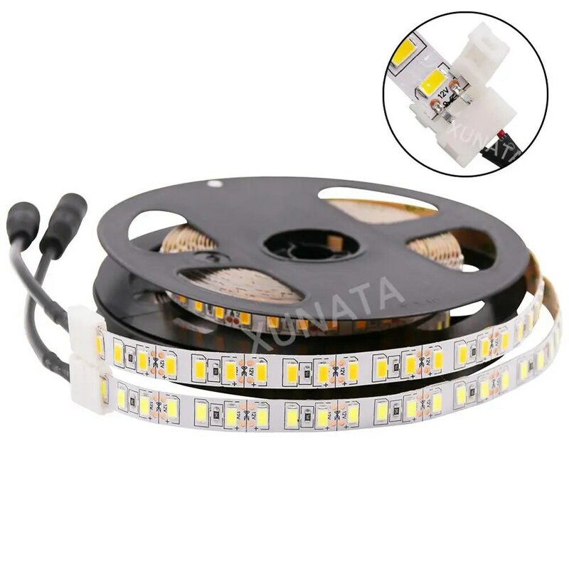 5 M 12V Lampu LED Strip 5630 120ED/M dengan Konektor DC Fleksibel Pita LED Hiasan Non-Tahan Air 50 CM 1 M 2 M 3 M 4 M 5 M