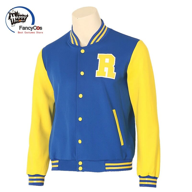 Archie Andrews Riverdale Varsity Bomber R Letterman letnia niebieska kurtka z kapturem sweter przebranie na karnawał dorosły dzieciak XS-3XL