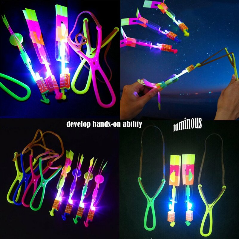 Katapel Bercahaya Lampu LED Panah Katapel Mainan Terbang Anak-anak Anak-anak Mainan Pendidikan Awal Tidak Beracun