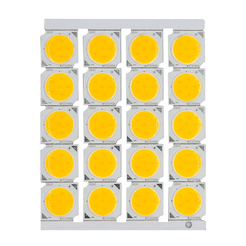 20 pièces LED COB Chip 3W 5W 7W 10W 240-260mA LED Source de lumière ampoule panneau en aluminium LED puce lumière lampe pour projecteur LED blanc