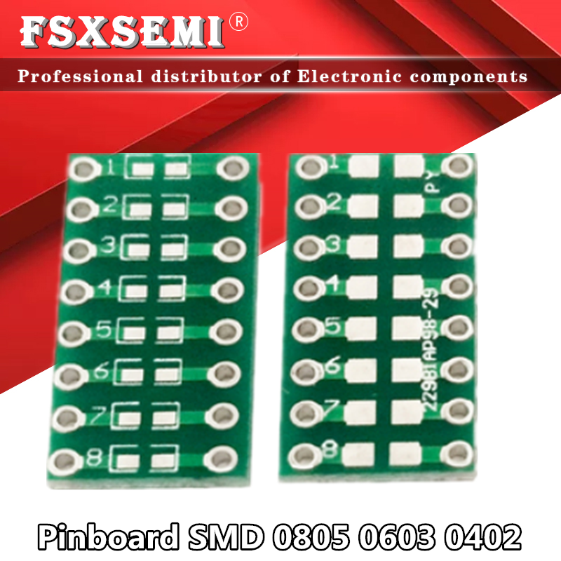 100 Stuks Prikbord Smd 0805 0603 0402 Om Pcb Transfer Board Dip Pin Board Pitch Adapter Sleutelsets