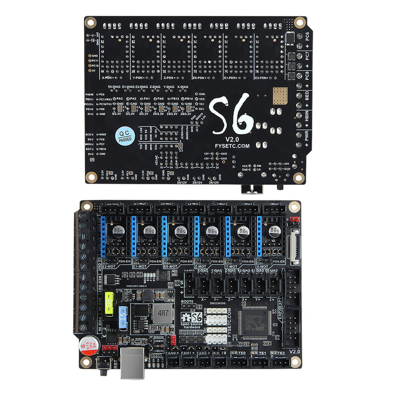 Suporte XH Connector Control Board, S6 V2.1, 32 Bit Board, Drivers TMC, Uart, SPI, Flying Wire, VS F6, V1.3, SKR V1.3