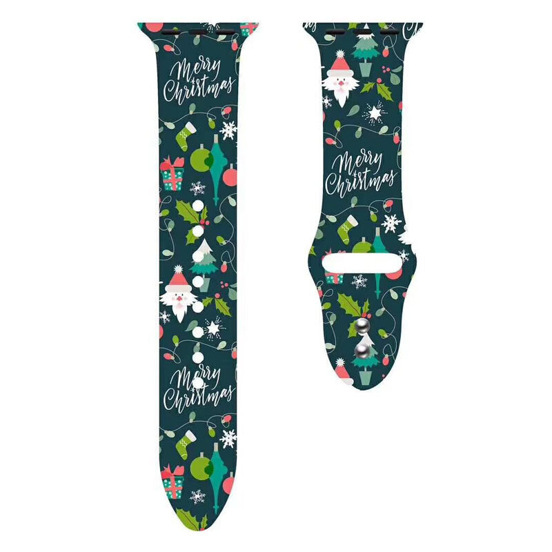 silicone strap For Apple watch band 5 4 44mm 40mm Christmas gift Floral Printed Soft wrist belt watchband iWatch 3 2 38mm 42mm