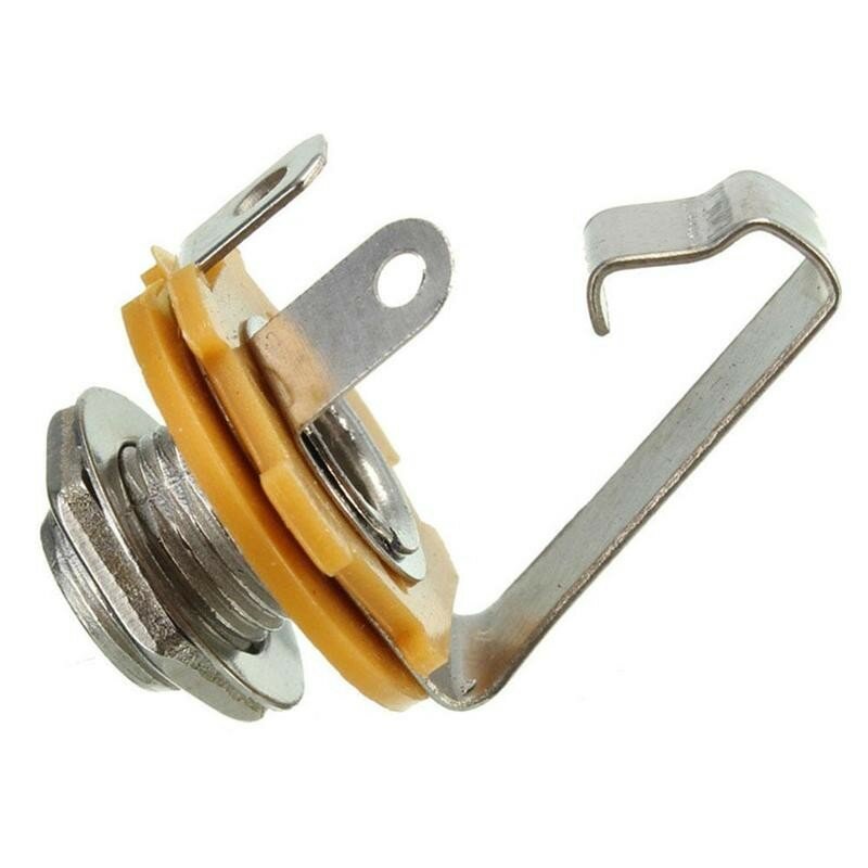 10Pcs Electric Guitar Input Jack For All Electric Guitar & Bass Guitar 1/4"" (6.35mm) Mono Jack Socket Nut & Washer