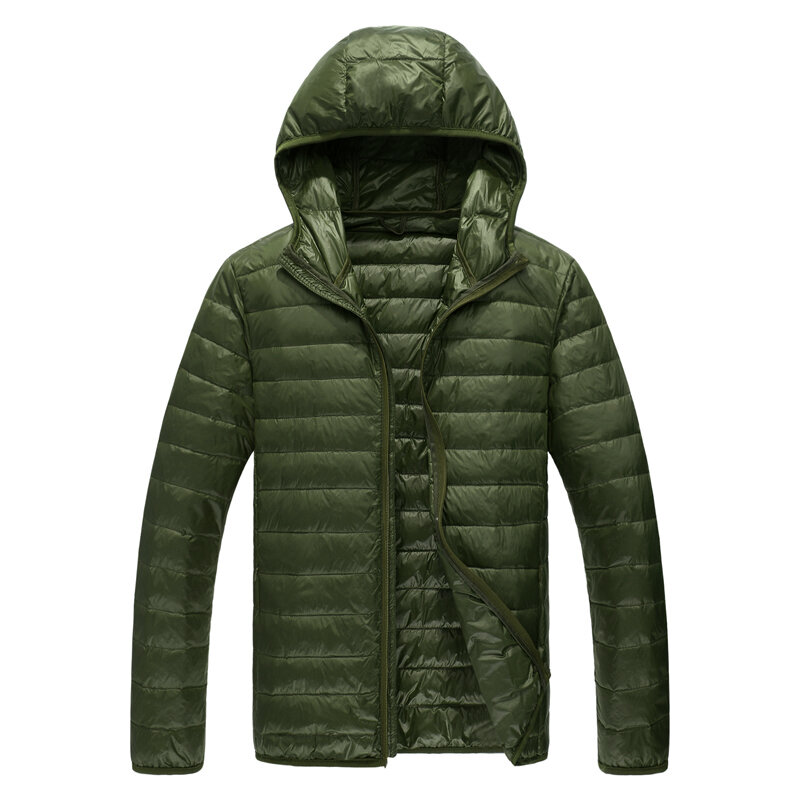 Royal Blue Hooded Parkas Men's Zipper Control Winter Jacket Fashion Hot Sale Jaqueta Plus Size S-5XL Lightweight Warm Coats