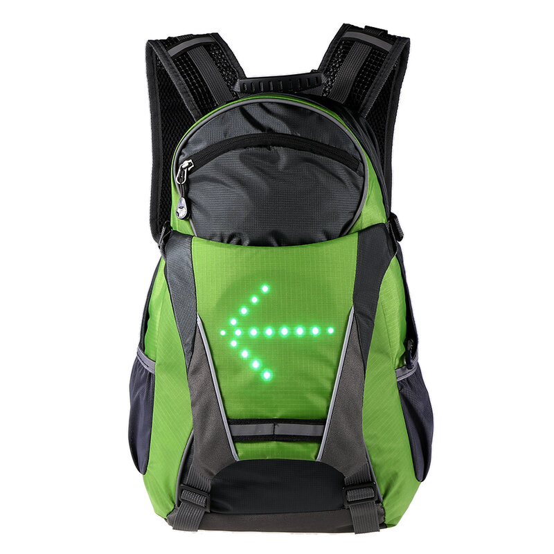 18L Cycling Safety Backpack with Rear LED Signal Indicators for e Bike e-Scooter Reflective Running Backpack