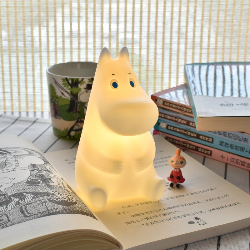 만화 Moomin 야간 조명 LED 터치 센서 야간 조명 어린이 방 침실 어린이 휴일 선물 책상 램프 잠자는 램프