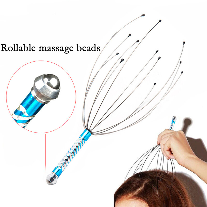 2021 Octopus Head Massager Scalp Relaxation Relief Body Massager Remove Muscle Tension Tiredness Metal Head Massager Instrument