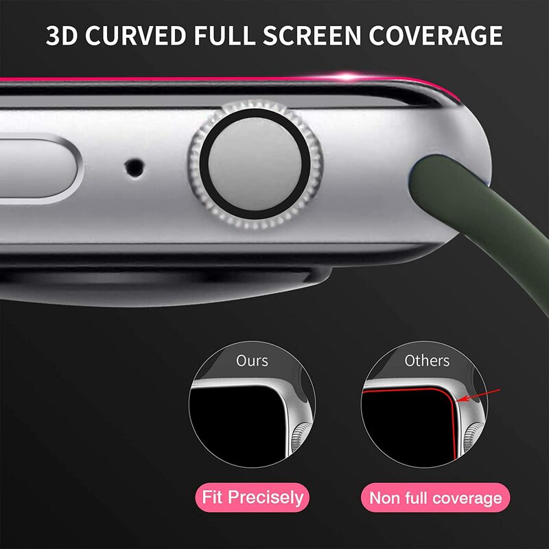 Protector de pantalla de vidrio templado 3D para Apple Watch Series 6 5 4 SE, 44mm, 40mm, película protectora de cubierta completa para iWatch 3 2 42mm 38mm