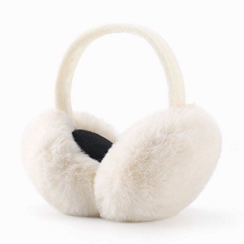 Inverno feminino mais veludo espessado earmuffs quente pelúcia à prova de vento earmuffs removíveis e laváveis aquecedores de ouvido macios dobrável