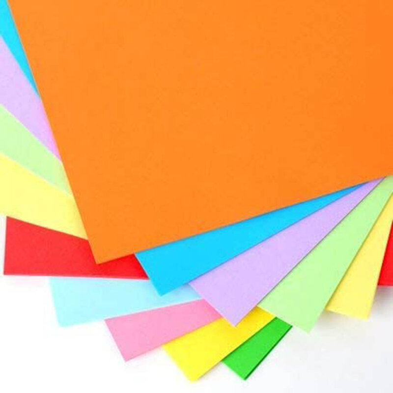 กระดาษสีถ่ายเอกสาร A4สี100ชิ้นกระดาษตกแต่งงานฝีมือ10สีที่แตกต่างกันสำหรับงานประดิษฐ์ทำมือ