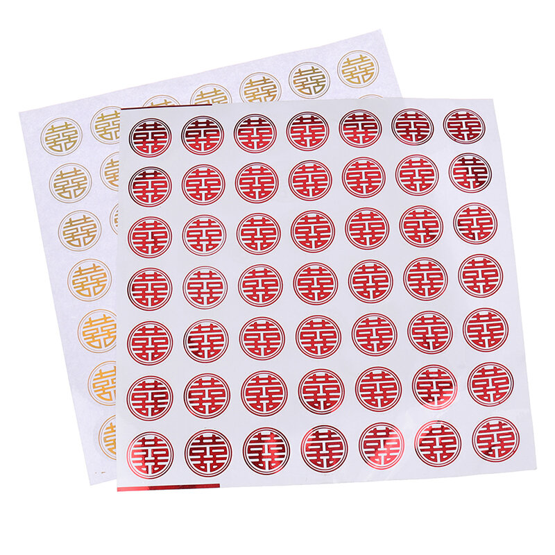 49 pces/folha quente chinês xi adesivo decoração de cabeceira casamento personalizado selo de presente decoração etiquetas cartão envelope selos papelaria