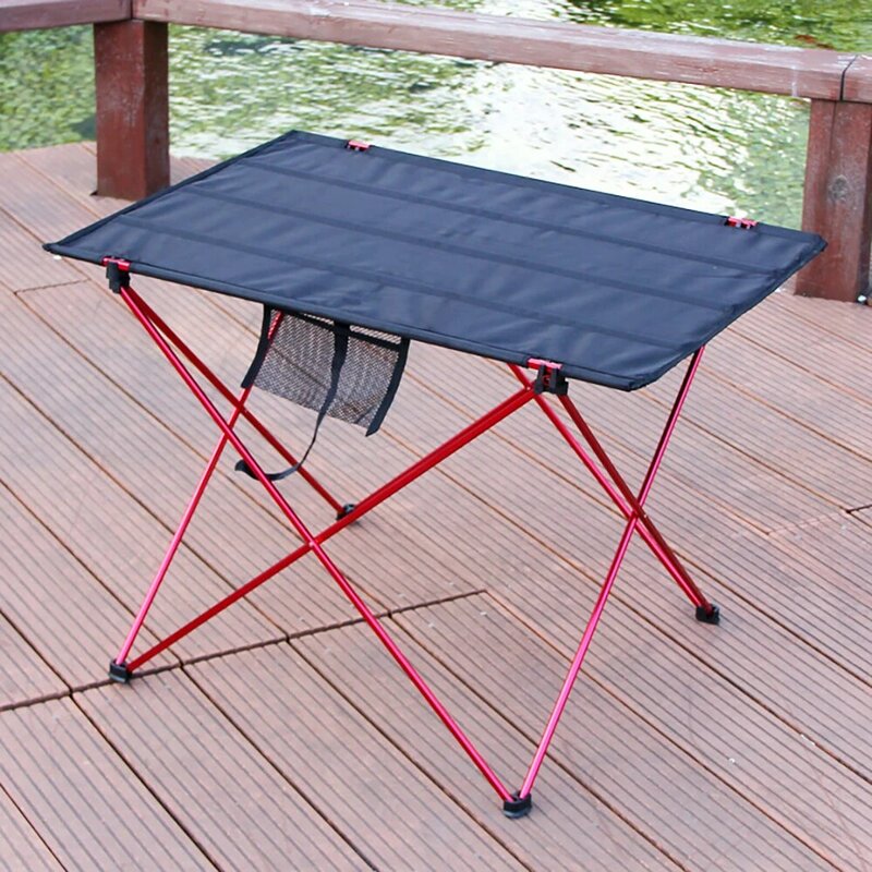 휴대용 접이식 테이블 캠핑 야외 가구 컴퓨터 침대 테이블, 피크닉 6061 알루미늄 합금 초경량 접이식 책상