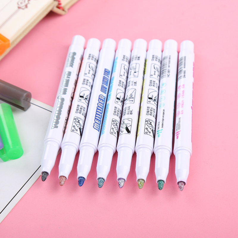 8 قطعة كفاف مزدوجة خط القلم الإبداعية متعددة الوظائف اليد حساب ماركر الملونة فلاش الكتابة على الجدران المشارك قلم تحديد القلم