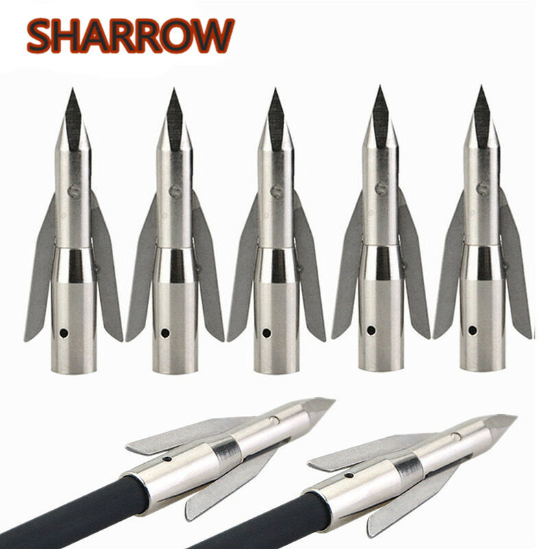 3/6/12Pcs Archery Bow Fishing Arrowheads 288Grain Point Tips Bowfishing 2 Blade Broadheads For Outdoor Fish Shooting Accessories