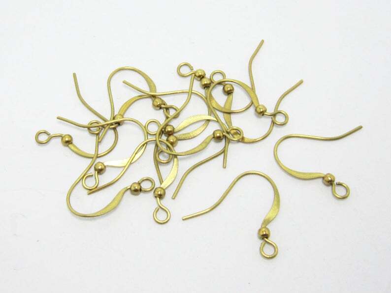 Fios de latão brinco com bola minúscula para fazer jóias, ganchos de orelha, achados, R248, 17.5mm, 100PCs