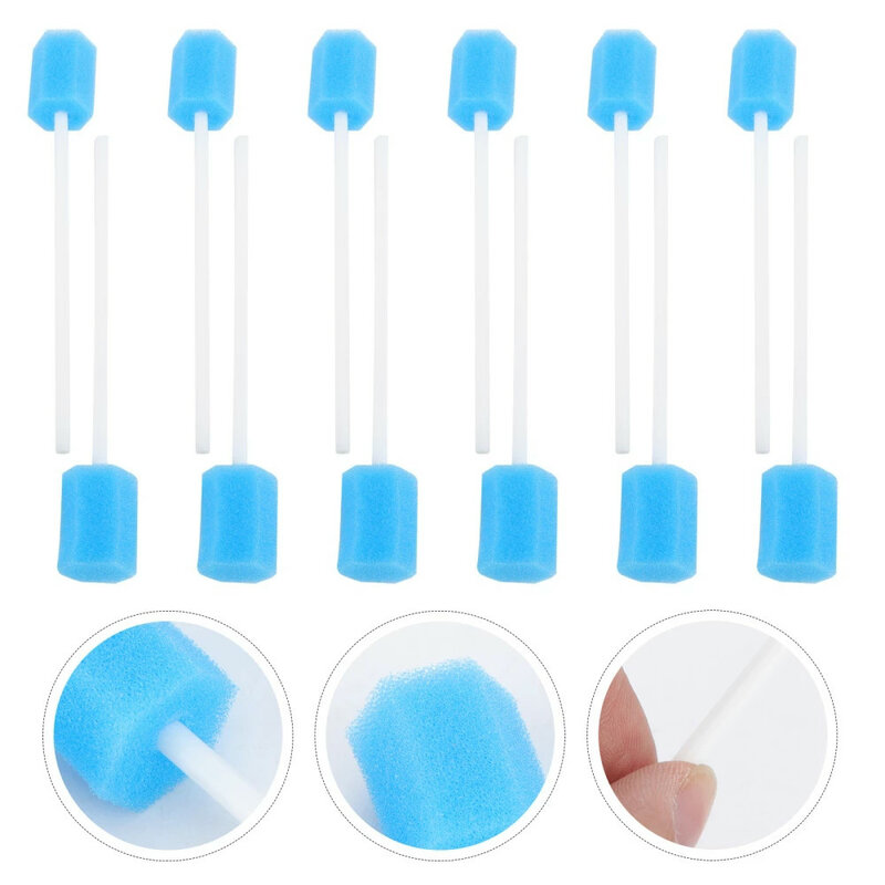 100 Pieces Oral Cleaning Disposable Mouth Swabs Sponge Dental Swabsticks Unflavored For Mouth Cleaning Oral Care Health