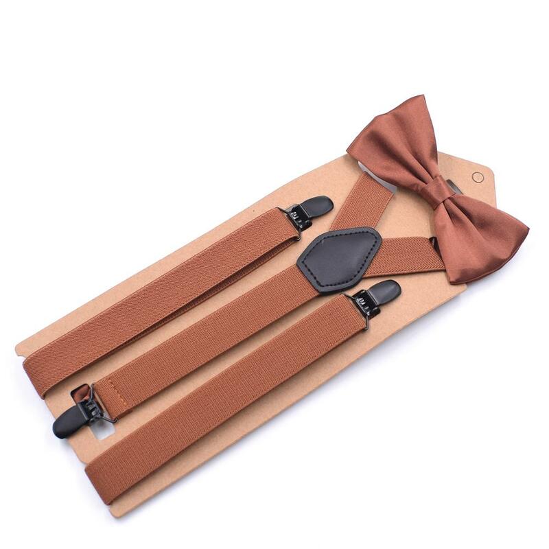 Setelan suspender mode baru suspender dewasa punggung Y dengan dasi kupu-kupu untuk aksesori pakaian sehari-hari