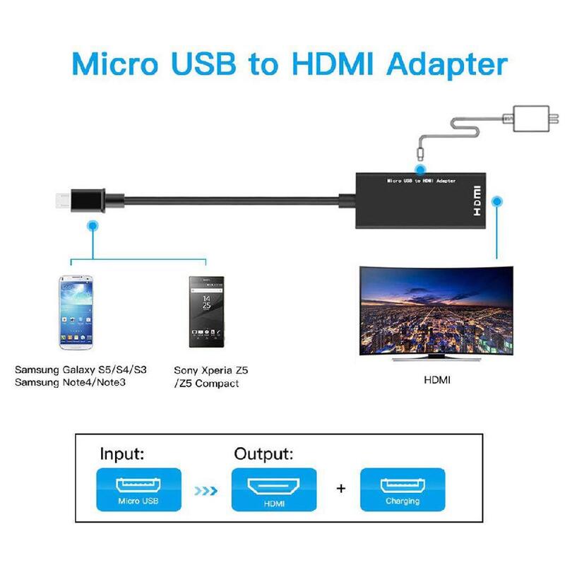 Para o tipo c & micro usb para hdmi adaptador conversor de áudio de vídeo digital cabo hdmi conector para o telefone portátil com porta mhl r5