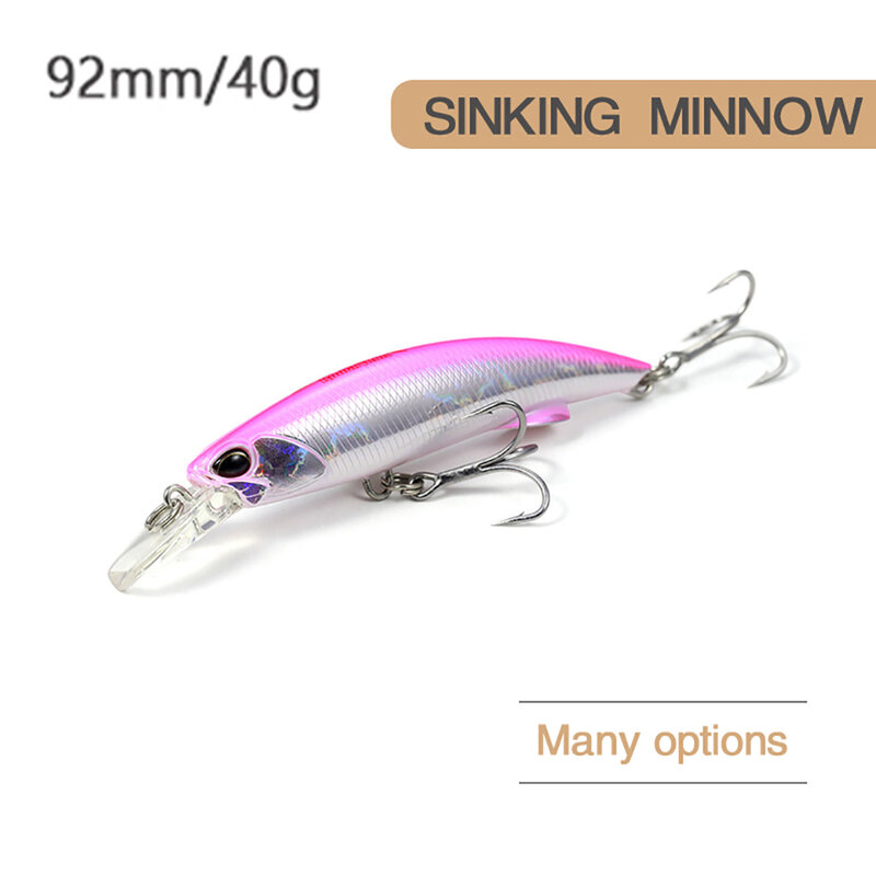 KoKossi 92MM/40G เหยื่อตกปลา Minnow Wobblers Sinking Hard เหยื่อประดิษฐ์3D ตาปลาคาร์พ Pesca ตกปลาญี่ปุ่นอุปกรณ์เสริม Tackle