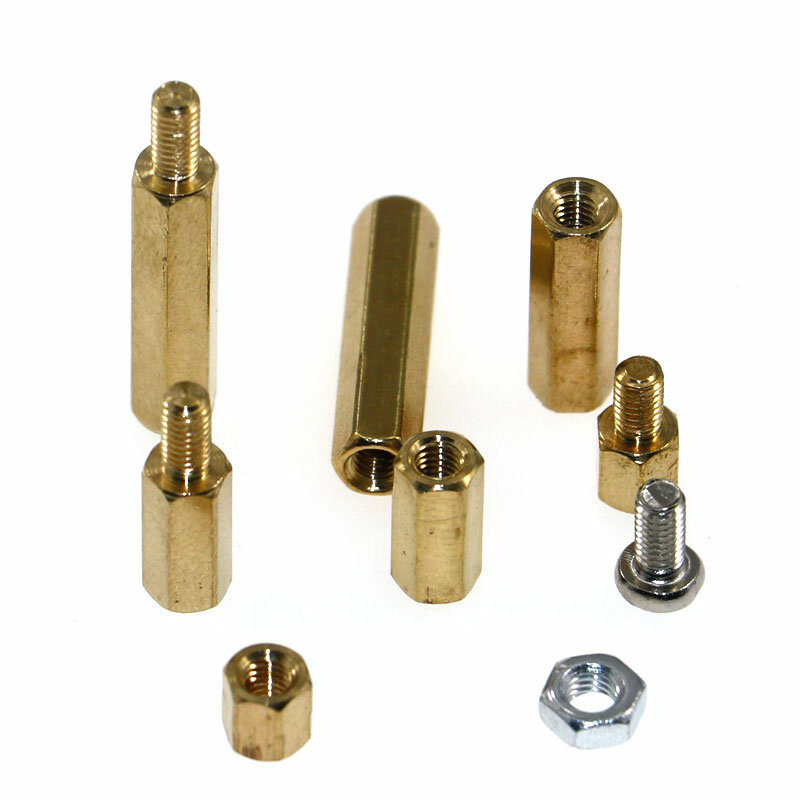 Kit de tornillos de columna de cobre de doble paso, caja de combinación de columna de cobre hexagonal de cabeza única, M3 x 5MM-M3x20 + 6MM, 300 Uds.