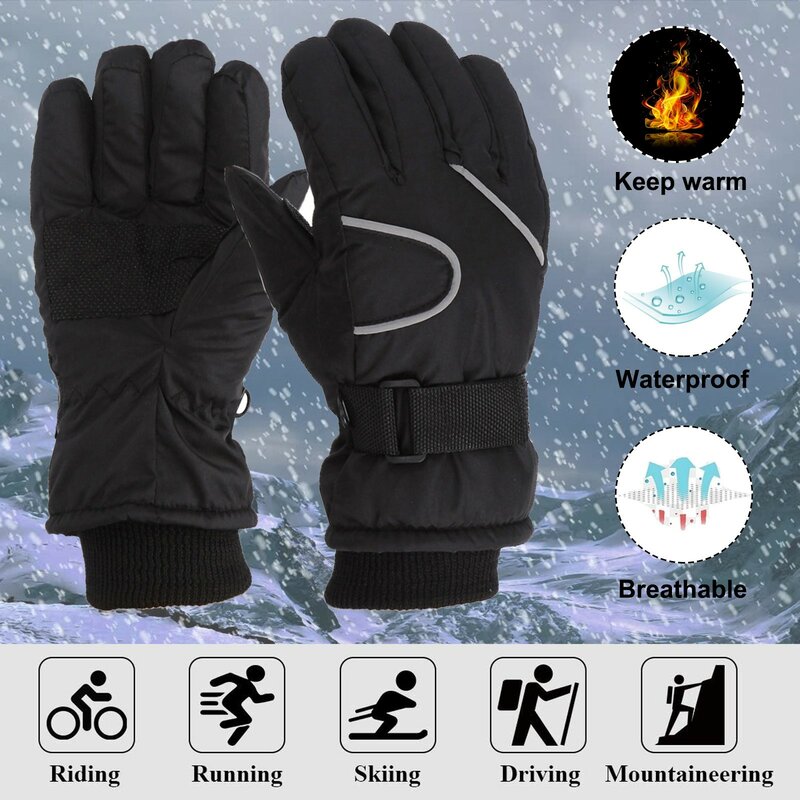 4-8Y guanti da sci da neve per bambini guanti invernali da esterno pattinaggio snowboard guanti antivento caldi per bambini guanti traspiranti con dita intere