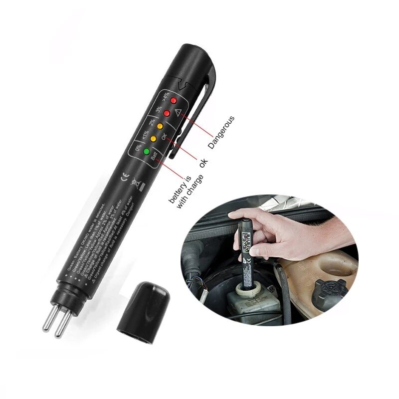 NEW Brake Fluid Tester Car Liquid testing for DOT3/DOT4 Car Diagnostic Check Pen With 5 LED Indicator Display Car accessories