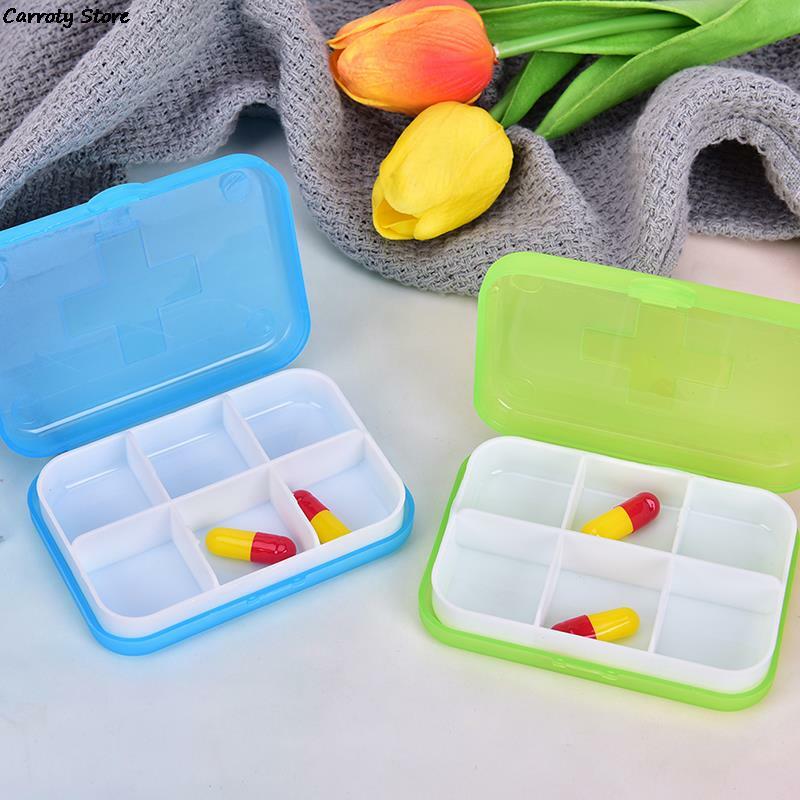 1Pcs Kunststoff 7 Tage Faltbare Mini Pill Box Drug Tablet Lagerung Dispenser Reise Fall Halter Container 4/6slots Medizinische Pille Box