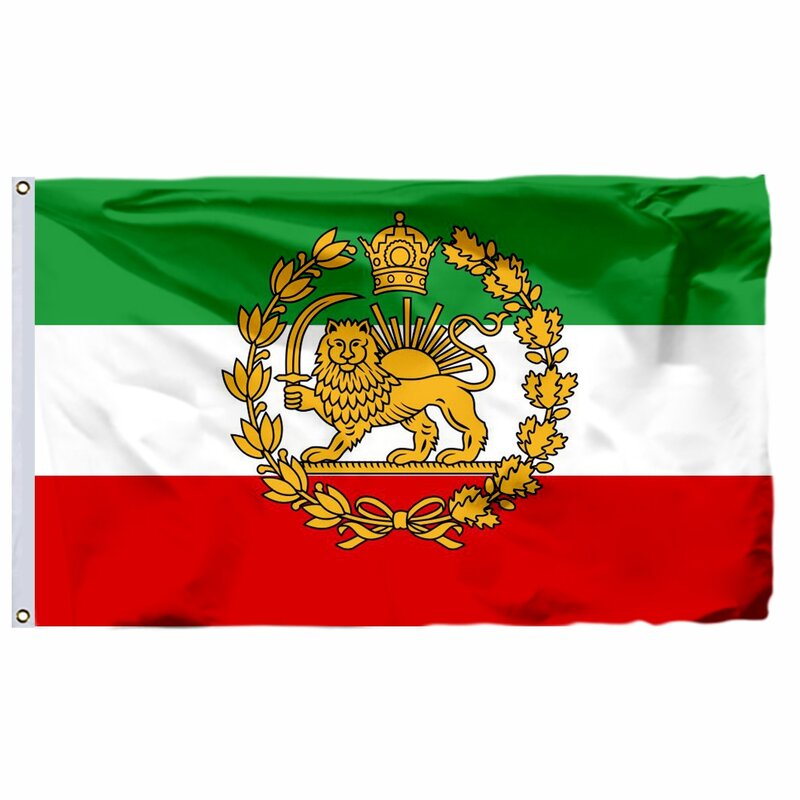 Bendera Revolusi Pasca-konstitusi Iran 90X150Cm 3X5 Kaki Spanduk Negara Versi Alternatif dengan Dekorasi Grommet Holloween