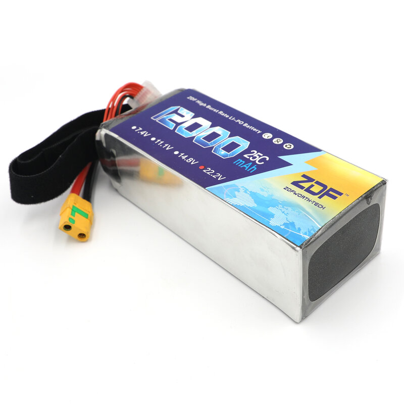 ZDF 2pcs RC Aircraft LiPo Battery 22.2V 12000mAh 25C 6S for RC Airplane Drone Quadrotor Car Boat Helicopter 6S RC Batteries LiPo