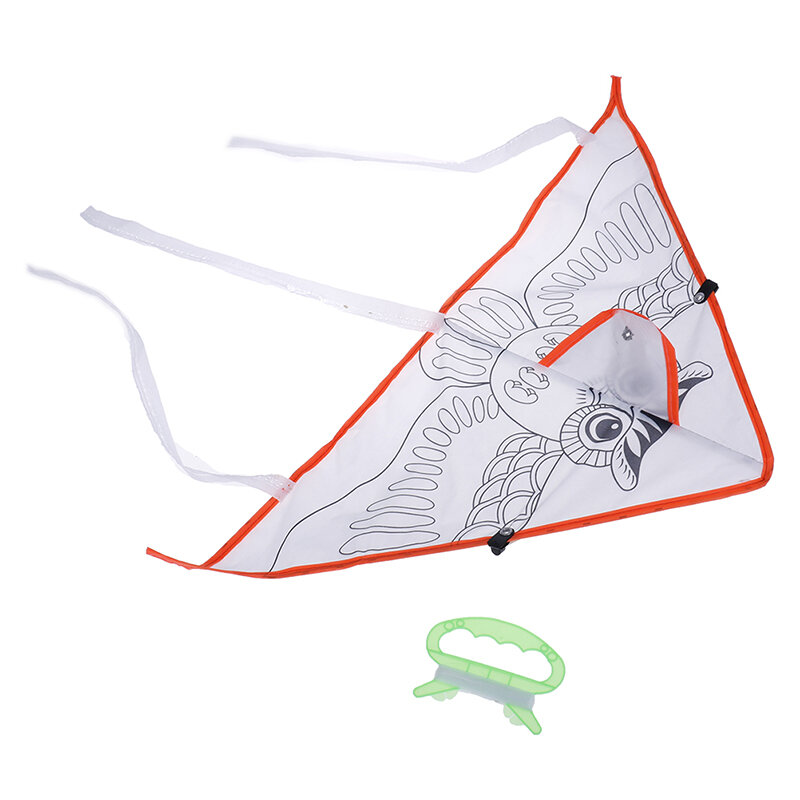1 ชุด DIY ภาพวาด Kite Kite Flying พับได้กลางแจ้ง Beach Kite เด็กเด็กของเล่นตลก